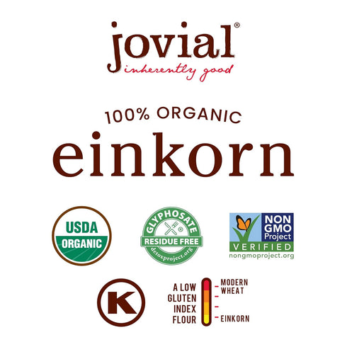 Jovial Einkorn 100% Organic Baking Flour Variety Pack, 32 Oz, 2 Pack - High Protein, Non-GMO, USDA Certified Organic