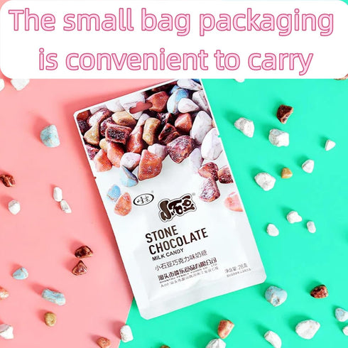 Noble Createaprototype Treats(5 Stone-Shaped Chocolate Flavor Candy - Bag with Edible Cocoa Rocks | Crispy Texture