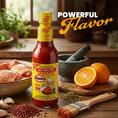 10 oz (Pack 2) El Yucateco Achiote Annatto Condimented Liquid, Authentic Mexican Marinade and Seasoning, Traditional