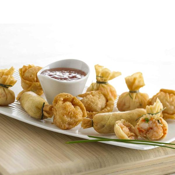 Phillips Fried Dim Sum 24 Pcs Assorted Handmade Asian Shrimp Spring Rolls, Wontons