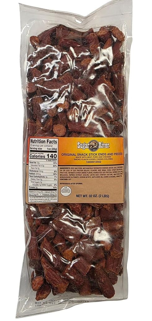 Sugar River Meat Snack Links Sticks Ends & Pieces, 2lbs (Original Snack Stick, NOT