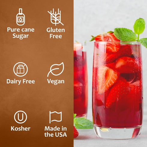 Summer Pack 25.4 oz Summer (6-Pack) Syruvia Fruit Syrup Variety Strawberry, Blackberry, Raspberry, Cherry, Mango