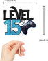 Level 15 Game Birthday Cake Topper - Video Game Boy's 15th Birthday Level Up Party Supplies - Blue Gaming Party