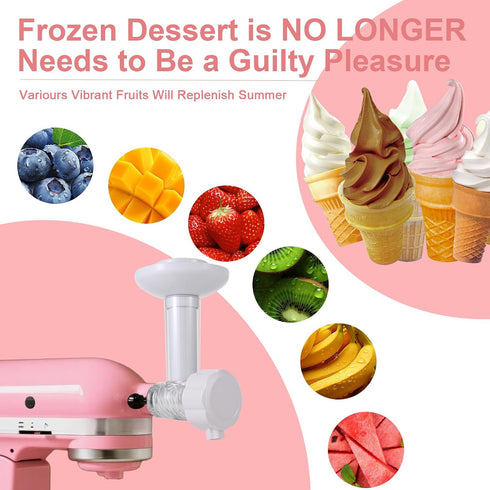 Beswarmy Frozen Frozen Ice Cream Maker Attachment Dishwasher Safe, Fruit Ice Cream Attachment Compatible