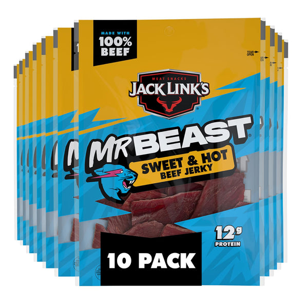 Jack Link's x MrBeast Sweet & Hot Beef Jerky - (10 Pack)