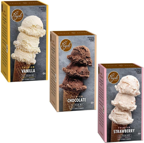 Triple Scoop - Neapolitan Variety Pack Ice Cream Mix, Mix For Ice