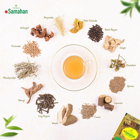 Packets 14 100 Count SAMAHAN Ayurvedic Herbal Tea - Sri Lankan Ceylon Blend with Natural Herbs Including Ginger, Black