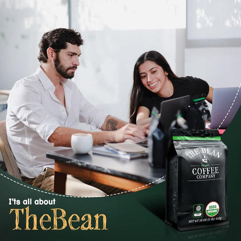 16-Ounce The Bean Organic Coffee Company Le Bean, Dark French Roast, Whole Coffee, Bag
