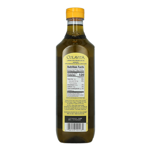32 Oz (1 Colavita Lemon Extra Virgin Olive Oil | Cold Pressed EVOO Blended with Natural Lemon Flavor | Perfect