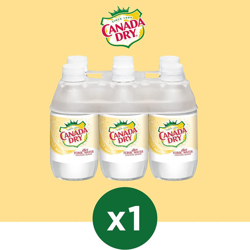 10 6 Count Canada Dry Diet Tonic Water, Fluid Ounce Plastic Bottle