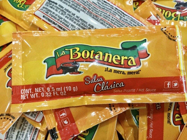 100 Salsa Botanera Clasica Picante Hot Sauce - 10g packets to go