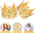 Amosfun 2pcs Mini Crown Cake Topper - Pearl Rhinestone Queen Princess Tiara for Birthday Wedding Party