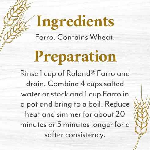 3 (Pack 4) Roland Foods Italian Farro, Pearled, Pound