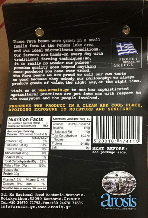 Arosis 400g (14oz) Greek Fava Beans