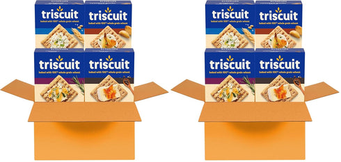 Triscuit Whole Grain Wheat Crackers 4 Flavor Variety Pack, Lunch Snacks, Bulk