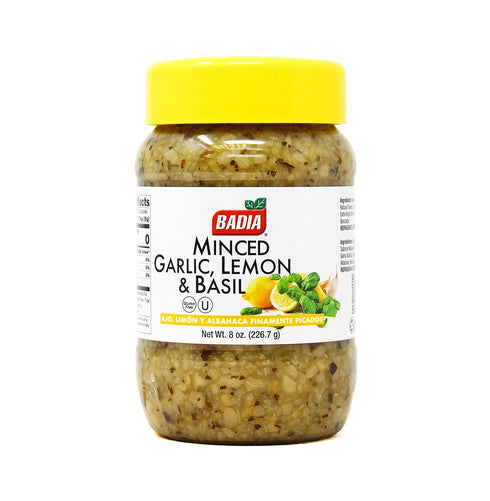 Badia Minced Garlic, Lemon & Basil 8 oz Zesty Garlic, Herb &