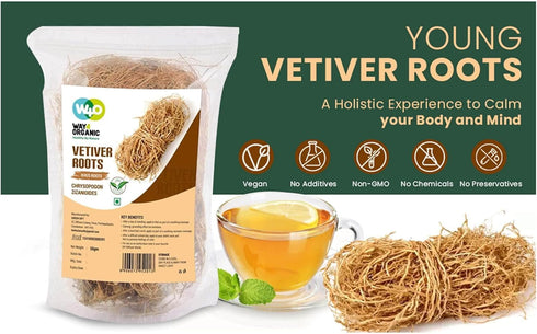 WAY 4 ORGANIC W4O (50 Way4Organic (1 Pack) Vetiver Root/Dried Khus-Khus/Vetiveria Zizanioides Grams), Young Roots Not