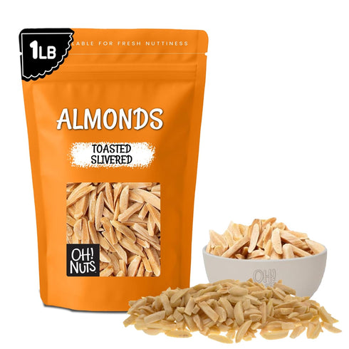 Oh! Nuts Almonds Toasted Slivered - Raw - 100% Natural - 1