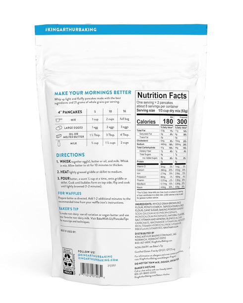 King Arthur Gluten-Free Pancake Mix, Non-GMO Project Verified, Kosher, 15 Ounces