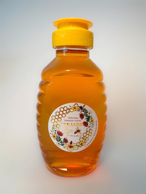 Tynanes Bee Farms 100% Raw Hawaiian Honey, Hexagonal Bottle (8 oz)