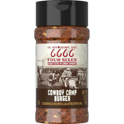 6666 Four Sixes Cowboy Camp Burger Seasoning, 3.2 Ounce