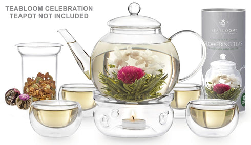 Teabloom Flowering Tea, 12 Unique Varieties of Blooming Tea Flowers, 12-Pack Gift Canister