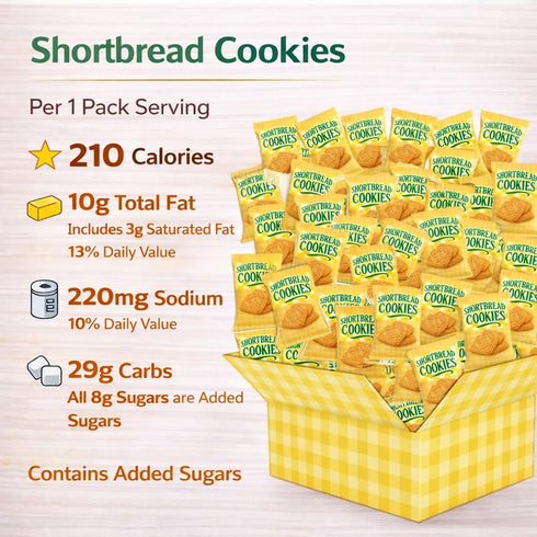 Generic 30 (6 Pack) 180 Shortbread Cookies Gourmet Butter Treats, Individually Wrapped - Breakfast Tea Coffee School