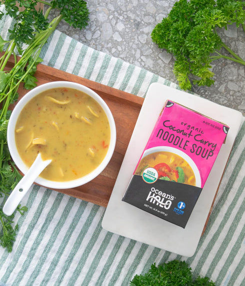 16.9 oz Ocean's Halo Organic Coconut Curry Noodle Soup, USDA Certified Organic, Vegetarian, Shelf-Stable