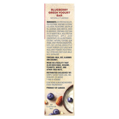 5 1.7 Atkins Advantage Bar, Blueberry Greek Yogurt, Bars Ounce