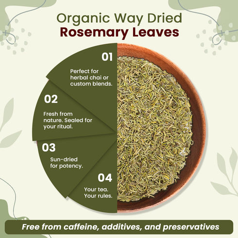 100% Albania (8 Pack) Organic Way Dried Rosemary Leaves Whole Herb - Herbal Tea & Culinary Use | European Wild-Harvest