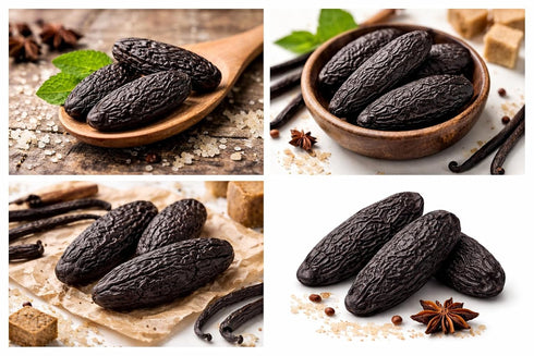 3 100% Premium Tonka Beans Whole Pieces | Natural Dried Tonquin Beans | Intense Vanilla, Almond & Spice Aroma | Gourmet