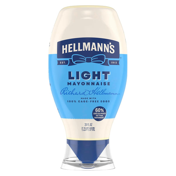 HELLMANN'S Light Mayonnaise Light Mayo Squeeze Bottle For a Creamy Condiment for Sandwiches