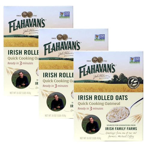 Flahavans Irish Rolled Oats, 16 Ounce. Quick Cooking Oatmeal, Ready in 3