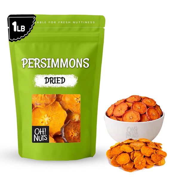 Oh! Nuts Dried Persimmons - Dehydrated Fruit - No Sugar Added -