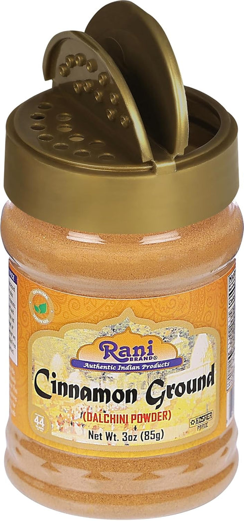 Rani Cinnamon Powder (Ground) Spice, 3oz (85g) PET Jar - All Natural, Salt-Free, Vegan, Gluten Friendly