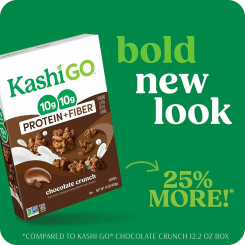 10g 10g 16oz (1 Kashi GO Protein Cereal, Protein, Fiber, Chocolate Crunch, Box Box)
