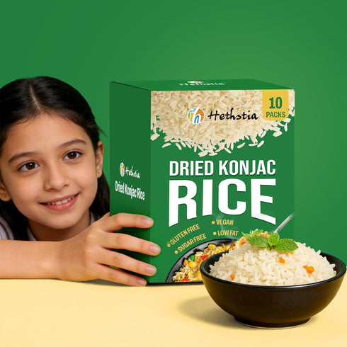 10 2.12oz Packs Hethstia Dried Shirataki Rice, Vegan Konjac Dry Rice, Diet-Friendly Instant Healthy Meal, Gluten Free