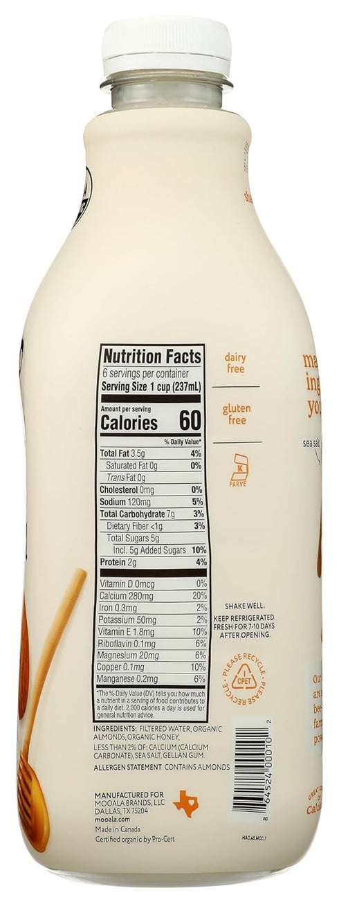 48 Oz Mooala Organic Original Almond Milk, Fl