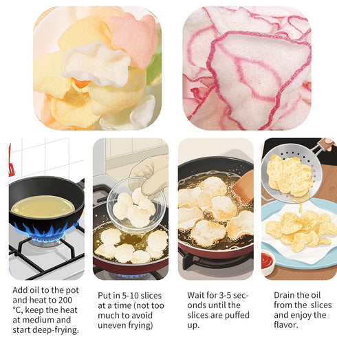 2-Pack 24oz TJBXWPY Unfried Shrimp & Garlic Prawn Crackers | Large Disk Asian Chips | Ready to Cook Puffed Snack |