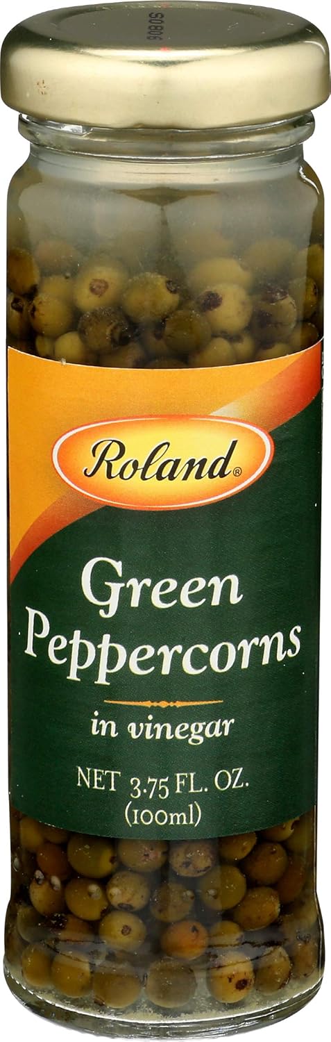 Roland Foods Green Peppercorns in Vinegar, Specialty Imported Food, 3.55 fl oz