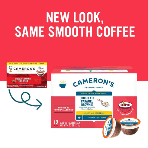 Cameron's Coffee Single Serve Pods, Flavored Chocolate Caramel Brownie, 12 Count (Pack of 1)