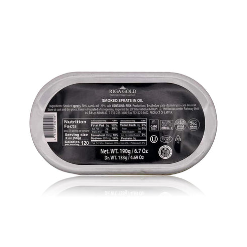 190gr (pack 6) RIGA GOLD Shproti, Sprats in Oil