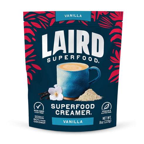 Laird Superfood Non-Dairy Original Superfood Vanilla Coconut Powder Coffee Creamer - Gluten Free, 8 oz. Bag
