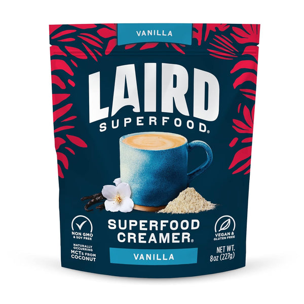 Laird Superfood Non-Dairy Original Superfood Vanilla Coconut Powder Coffee Creamer - Gluten Free, 8 oz. Bag