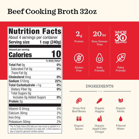 32 OZ Kettle And Fire Broth Beef Cooking