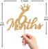Gold Glittery 6 Months Cake Topper for Baby's Half Year Old Birthday Party, 1/2 Birthday, Baby Shower Decorations