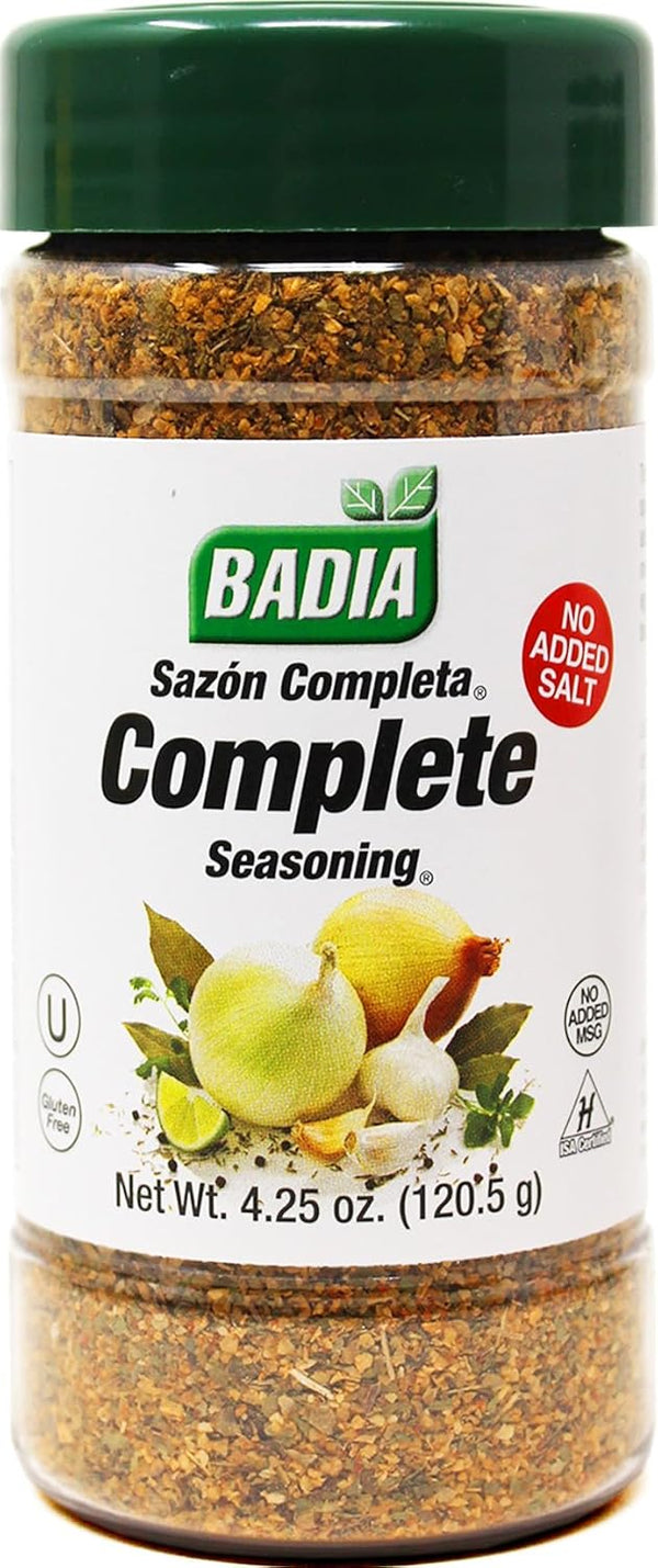 Badia Complete Seasoning Salt-Free, 4.25 oz All-Purpose Spice Blend of Garlic, Onion,