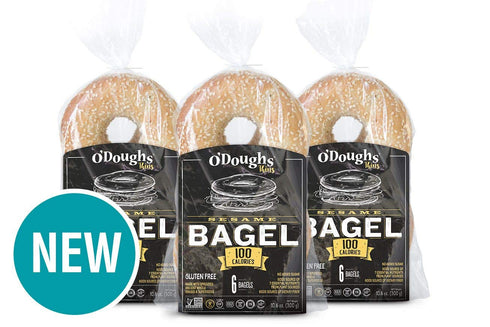 10.6 oz Pack 6 O'Doughs Thins - Sesame Bagels | Presliced | Good Source of Fibre, Cholesterol Free, Trans Fat Free. |