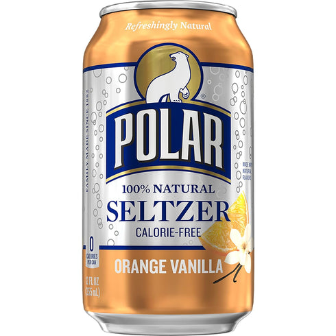 12 oz 12 pack Polar Seltzer Water Orange Vanilla, fl cans