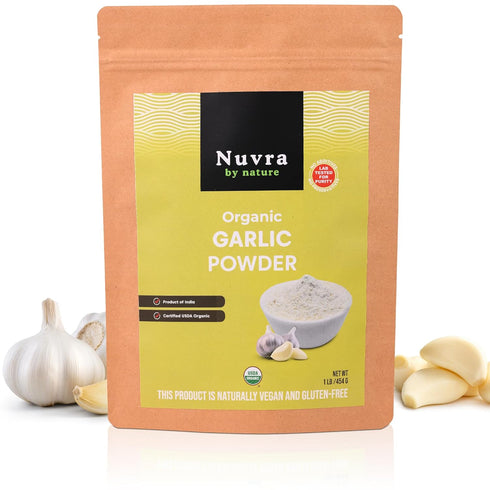 POWERFOODS BY NATURE Nuvra by Nature Organic Garlic Powder 1 Lb Pure & Aromatic Rich